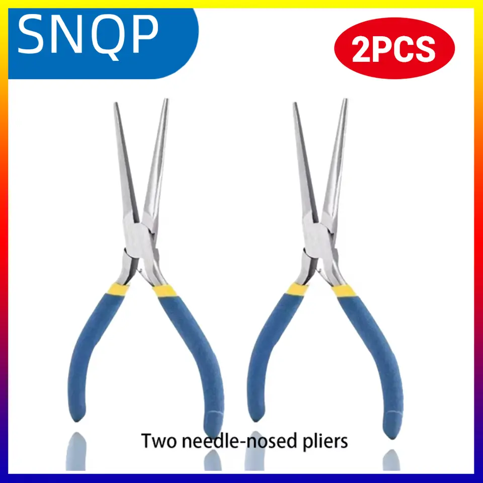 2pcs 6" Mini Needle Nose Pliers with Comfort Grip Handles, 2PCS Long Nose Pliers Set for Handmade Craft image 1