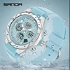SANDA Top Brand New Lady Luxury Ms LED Digital Sport Watch Leisure Fashion Quartz Watch Women Girl Military 50M Waterproof Watch 4