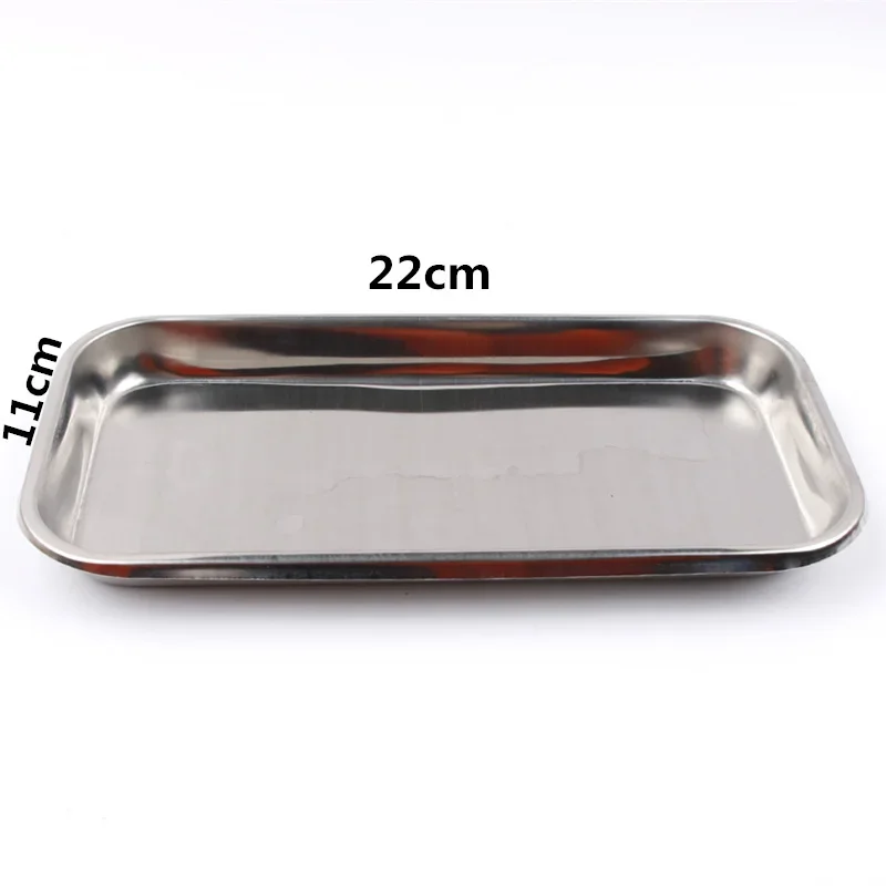 1PC Stainless Steel Cosmetic Storage Tray Tattoo Equipment Tray Doctor Surgery Dental Tray Fake Nail Tray Tool 2