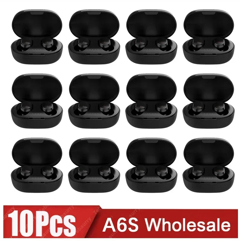 

10pcs Wholesale TWS A6S Wireless Headphones Bluetooth Earphone 5.1 Stereo Headset Earbuds with Microphone for Iphone Xiaomi