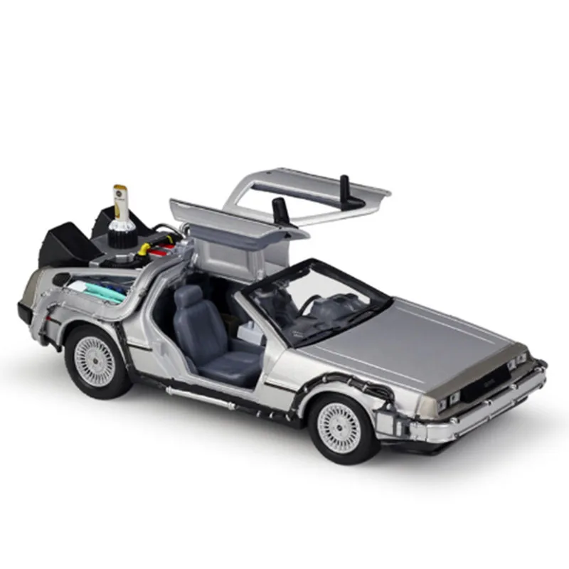 

1:24 Welly DMC-12 DeLorean Time Machine Back to the Future Car Static Die Cast Vehicles Collectible Model Car Toys Boy Gifts