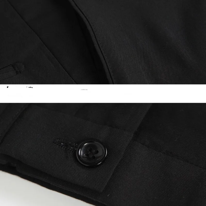 Spring and Autumn Men\'s High Waist Button Zipper Solid Pocket Straight Suit Trousers Fashion Casual Office Lady Formal Pants