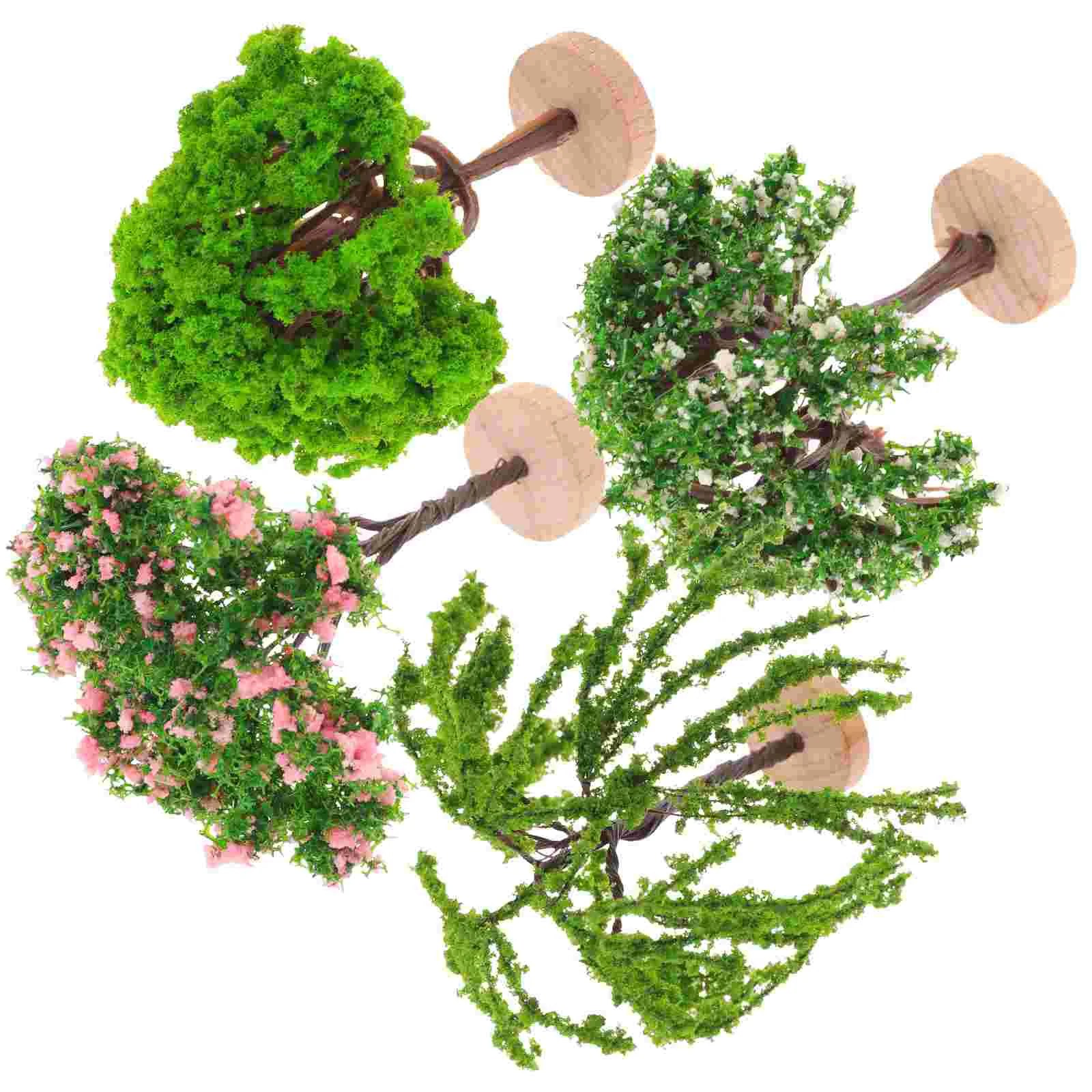 

4 Pcs Simulated Mini Tree Sand Table DIY Model Landscape Decor Accessory Building Miniature Trees for Crafts Artificial Plants