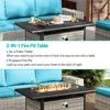 7-Piece Outdoor Patio Furniture Set with 55,000 BTU Fire Pit Table, PE Wicker Rattan Sectional Sofa Patio Conversation Set 5