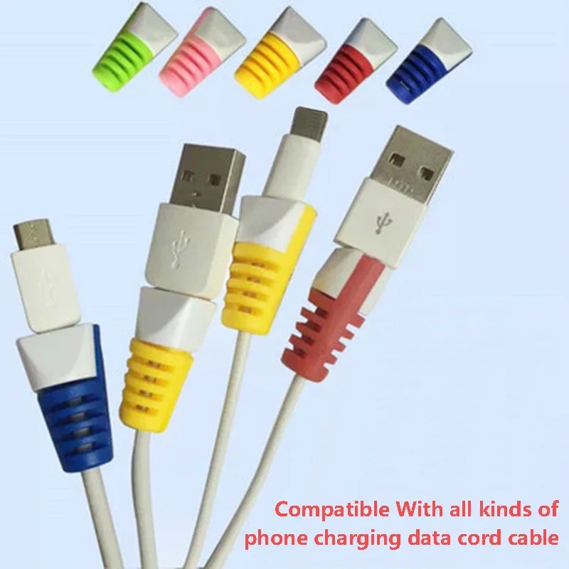 10Pair Cable Winder Data Line Protector Bobbin Case Protection Spring Twine for IPhone Android USB Charging Earphone Cable Cover