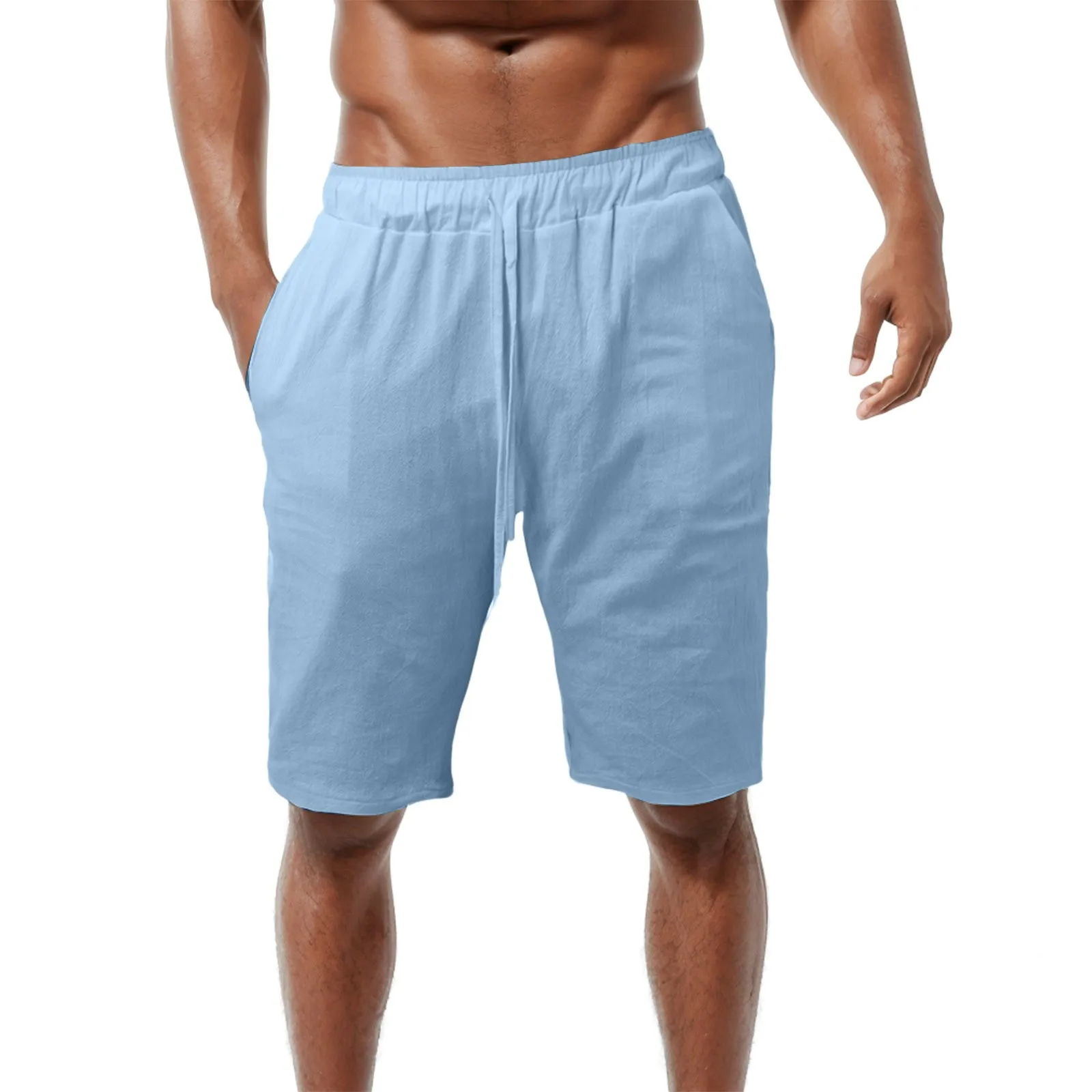 

Летние шорты для мужчин, хлопковые модные повседневные однотонные мужские спортивные шорты, пляжные свободные мужские универсальные шорты, трендовые