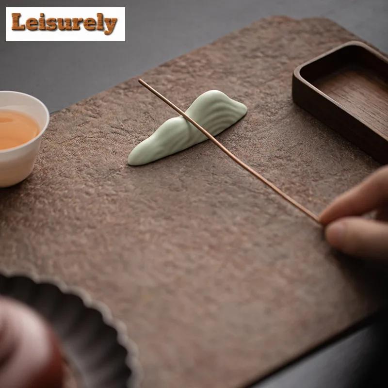 Mountain Shape Lake Stone Pen Holder Teapot Cover Holder Aesthetic Cover Frame Lid Bracket Zisha Pot Lid Shelf for Tea Ornaments
