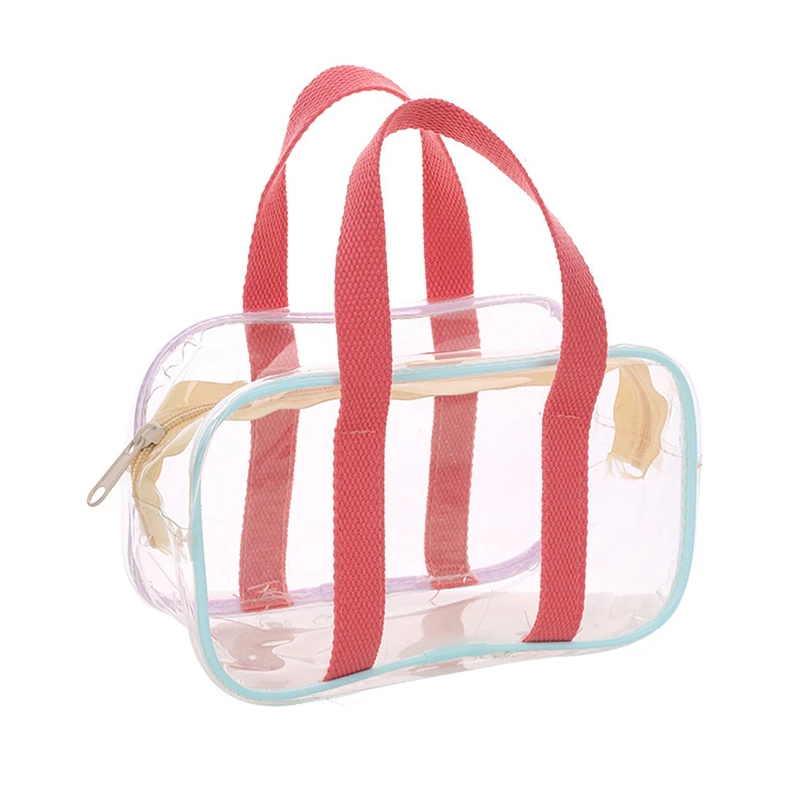 

1 Pc Korean Style Women Clear Summer Beach Bag Waterproof Large Travel Zipper Shoulder Bag Female Washing Toiletry Bag Handbag