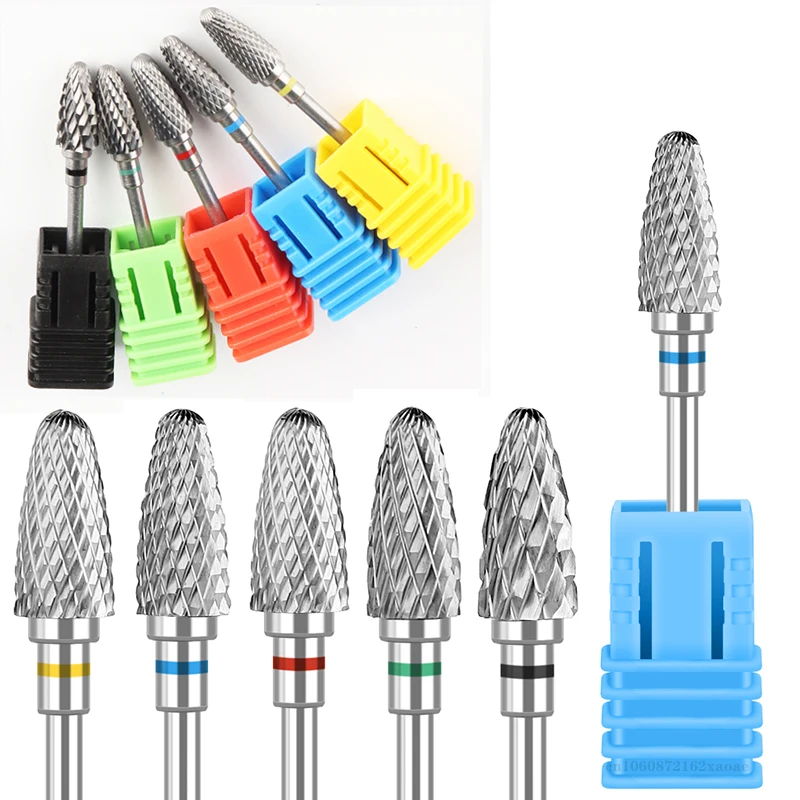 

Вольфрамовые карбидные сверла для ногтей, Пламенные фрезы для маникюра, снятие гель-лака, шлифовальная машинка, Типсы