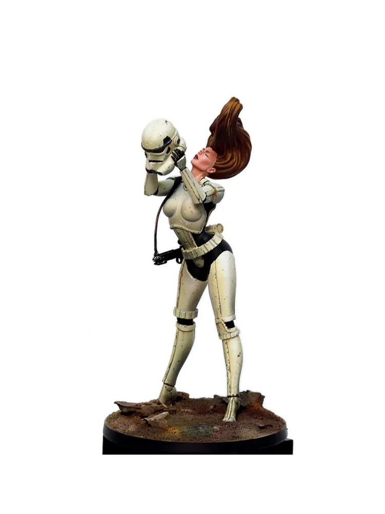 Unpainted Kit 1/24 75mm Female Star Vixen--75mm Set figure Historical Uncolor Resin Figure miniature garage kit