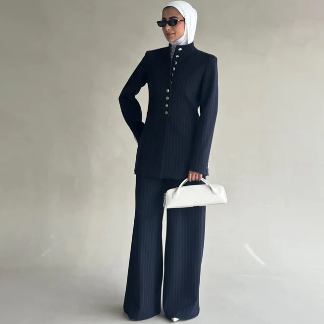 Striped Silver Buttoned Set.jpg