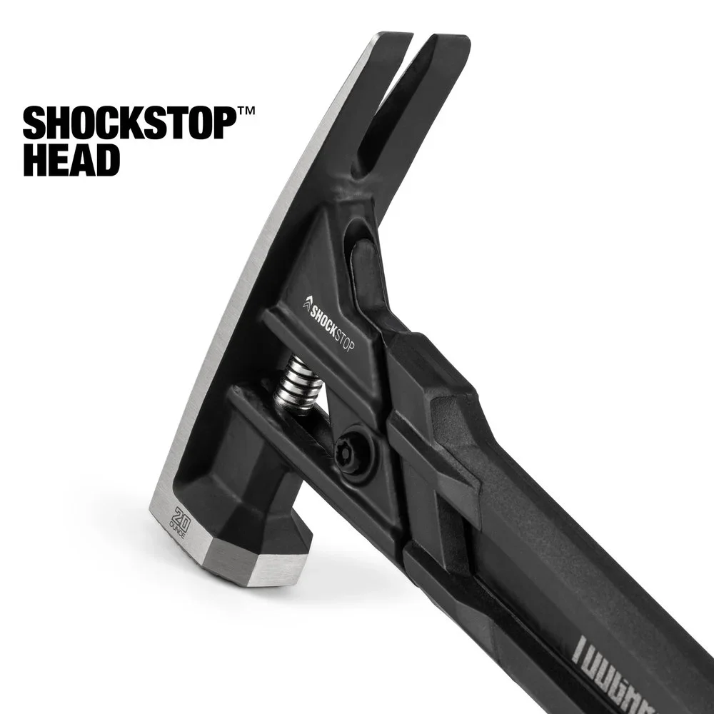 TOUGHBUILT Shock Absorbing Hammer 20 oz Length 42.5cm Magnetic Spring Shock Absorbing Nail Hammer TB-H1-1SBR-S20X 6