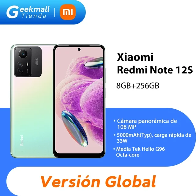 Móvil  Xiaomi Redmi Note 12S, Azul Hielo, 256 GB, 8 GB RAM, 6.43 Full  HD+, MediaTek Helio G96, 5000 mAh, Android