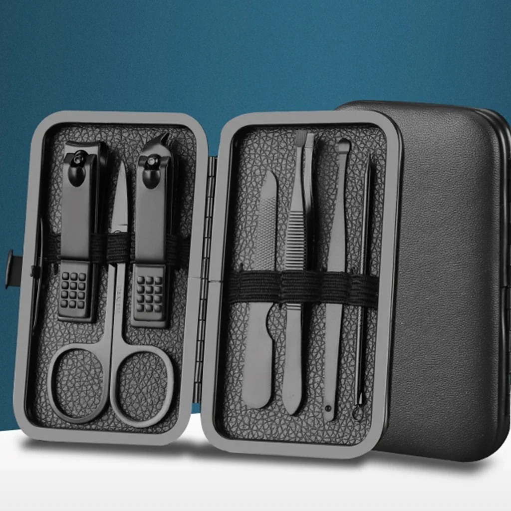 Manicure Cutters Nail Clipper Set Stainless Steel Ear Spoon Scissors