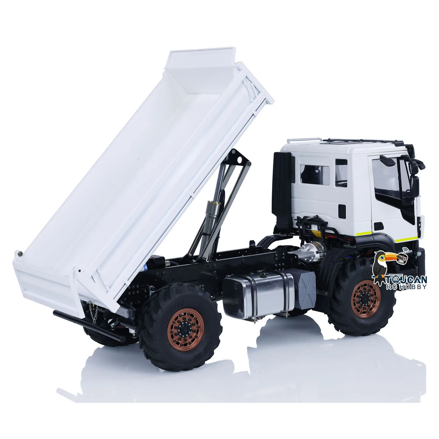 4x4 RC Hydraulic 1/14 Metal RC Dumper Trucks Controlled Tipper Dump Cars Model Light Sound Painted Finished Vehicle Toy TH23187 5