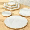 Natural Marble Trays Decorative Nordic Gold Stroke Candlestick Modern Jewelry Cosmetic Storage Tray Wedding Decoration Ornament 1