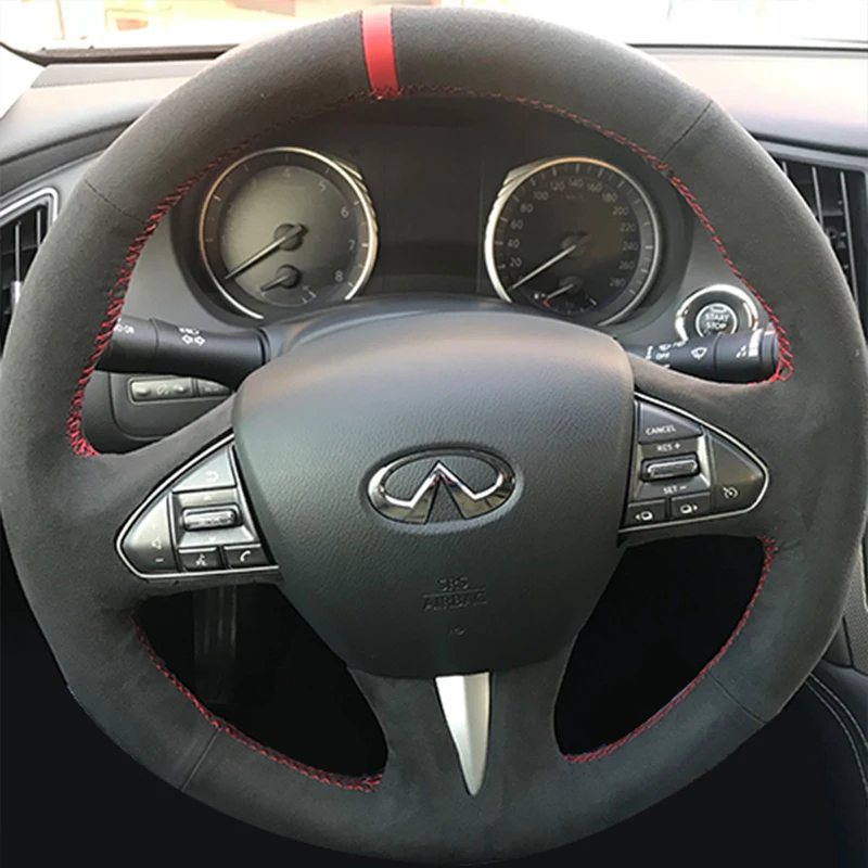 

Hand Stitched non-slip suede high quality Car Steering Wheel Cover For Infiniti Q50 2014-2016 QX50 2015 Auto Parts