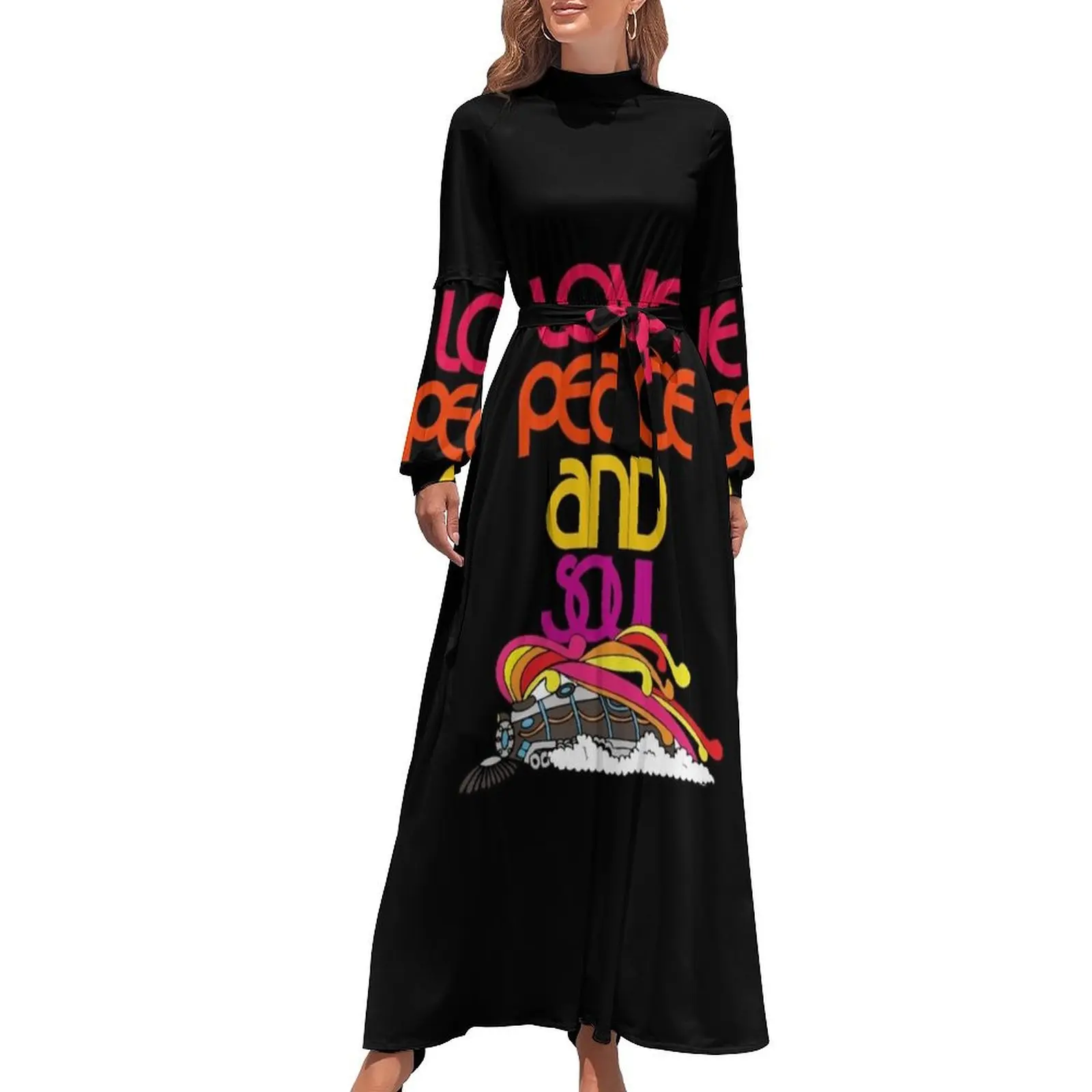 thumbnail image 1 of Vestido largo con el logotipo de Love Peace And Soul, vestido sexy para mujer, vestido elegante, vestidos para mujer 2024, 1 of 5