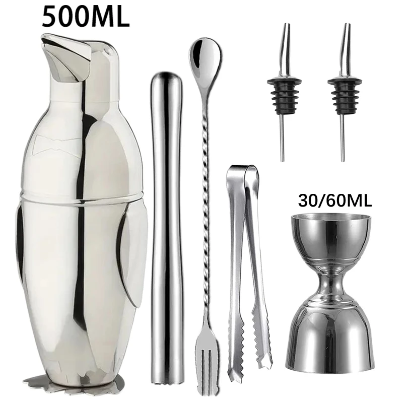 Cocktail Shaker Set Stainless Steel Bartender Kit Cocktail Mixer Wine Martini Shaker Party Bar Tools