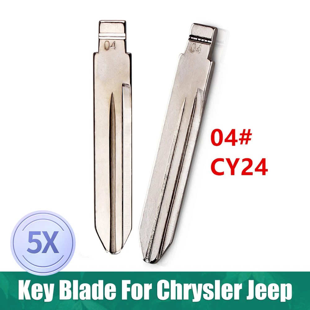 

5 шт. 04 # CY24 металлический необработанный флип-чехол для Chrysler Jeep Dodge для keydiy KD xhorse VVDI JMD Key лезвие
