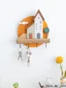 Cartoon Solid Wood Key Storage Holder Rack Indoor Porch Wall Hanging Hat Bag Coat Hanger Home Entrance Decor Decorative Hook 1