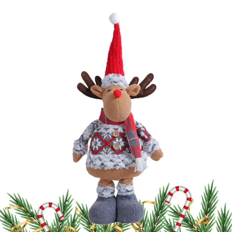 

Рождественская телескопическая кукла, искусственная кукла снеговик, Санта-Клаус, олень, мягкая стоящая Длинная нога