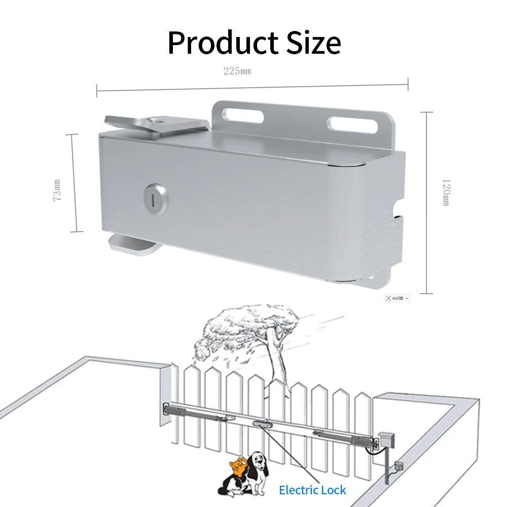 DC24V Automatic Sliding Door Bolt Lock Outdoor Courtyard Lock Electric Automatic