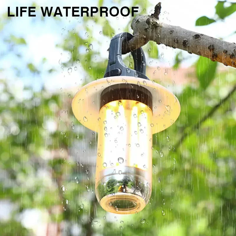 Mini LED Camping Lights Warm white Dual-light Flashlight Multifunctional Emergency Lighting Keychain