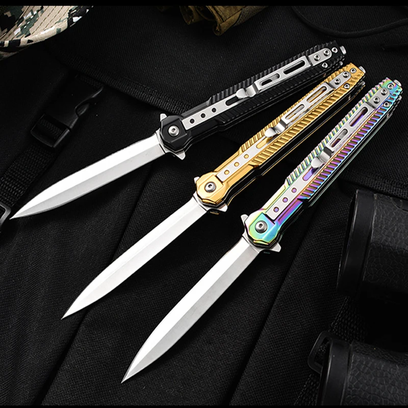

9’‘ 440c Tactical Folding Knife Pocket Outdoor Survival Hunting Camping Quick Open Steel Stainless Blade Knifes Military Knives