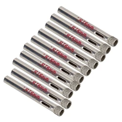 Perceuses à revêtement diamant argenté de 6 Mm de diamètre, pour carreaux, scies cloche en céramique, pour verre (lot de 10) 