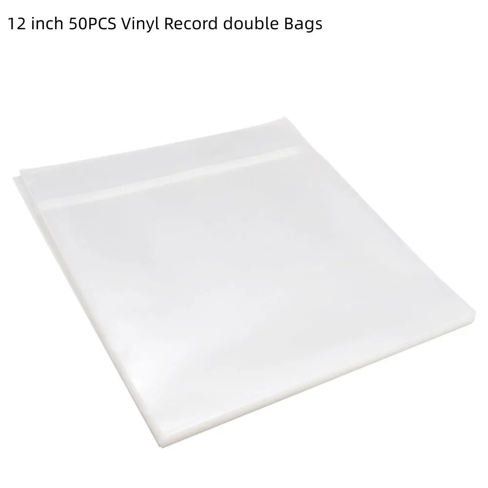 50pcs Clear Vinyl Record Protecter 7inch 10inch 12inch LP Bags Turntable Player Record Sleeves Portable Audio Accessories
