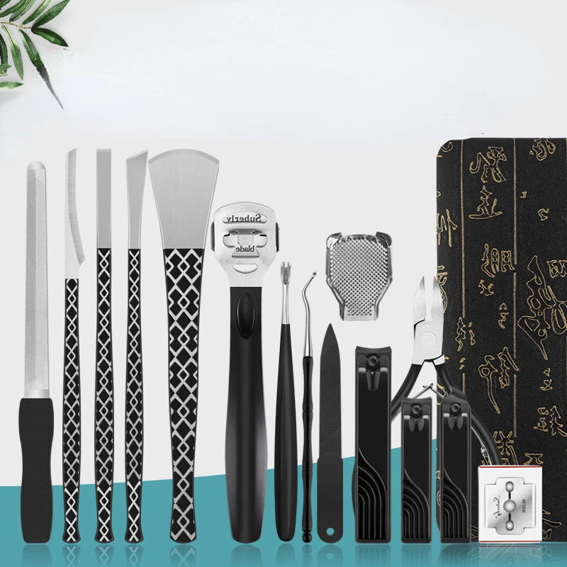 

15pcs Pedicure Knife Set Nail Clipper Set Stainless Steel Eagle Nose Pliers Nail Manicure Pedicure Knife Peeling Fork