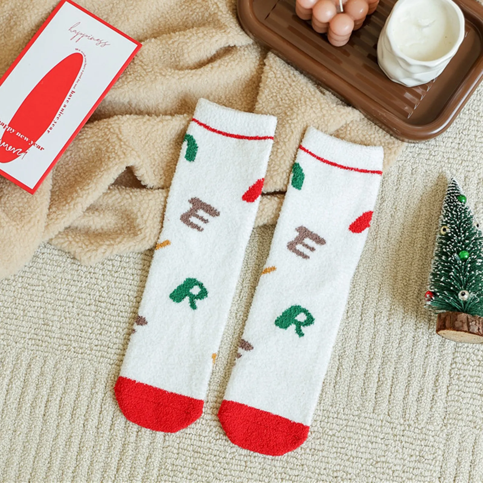 Autumn-Winter-Christmas-Weaving-h-Warm-Coral-h-Home-Socks-No-Peel-Socks ...