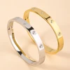 ZHIRUI Wide Stainless Steel Cuff Bracelet, Waterproof Gold Color Metal Bracelet, Women's Exquisite Jewelry Gift 1