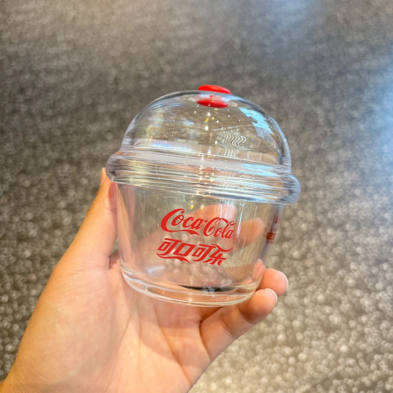 Cute Dunny Portable Cold Brew Coffee Cup St Girl's Water Bottle Ins Sle Glass Cup Heat Resistant round Cylinder Print De...