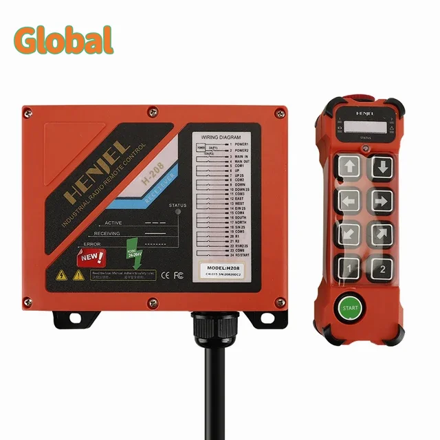 H208 HENJEL double speed Industrial Wireless Radio Crane Remote Control switches Hoist overhead bridge Crane Lift Control