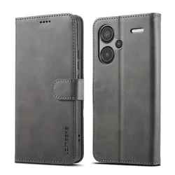 Luxury Flip Leather Wallet Case with Magnetic Card Holder for Note 13 5G (Gray)