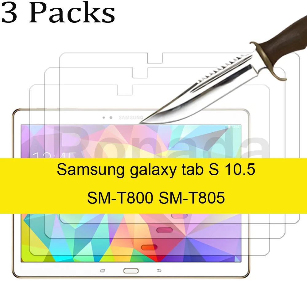 Pellicola Salvaschermo In Vetro Da 3 Pezzi Per Samsung Galaxy Tab S 10.5 Sm-T800 Sm-T805 Pellicola Protettiva Per Tablet