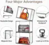 Purse Organizer for Closet,Clear Acrylic Display Case for Handbag Organizer, Purse Storage Box with Magnetic Door, Dustproof 4