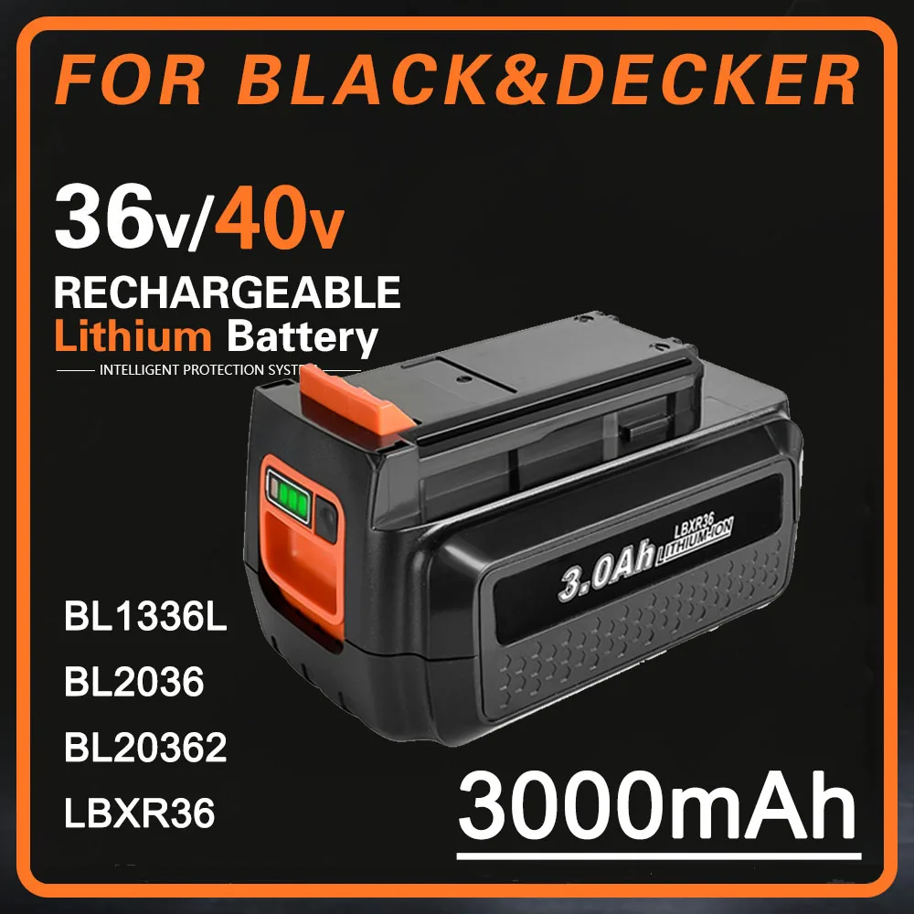 For Black & Decker 36V/40V 3000mAh Li-ion Battery Rechargeable Power Tool  Battery LBXR36 BL2036 LBX2040 LST136 LST420 LST220 - AliExpress