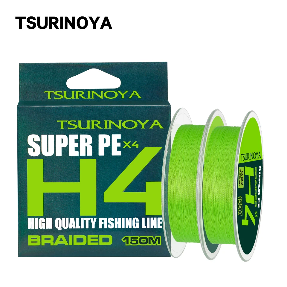 

TSURINOYA Light Game 150m Braided Fishing Line H4 4-8 LB 4 Strand Braided Smooth Long Casting Trout Multifilament Line