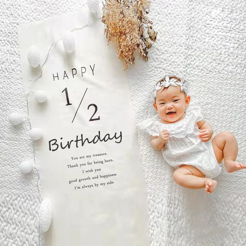 Ins Birthday Decoration Tapestry 100DAYS Happy Birthday 1st Background Cloth Children Room Hanging Wall Decor Tapestry