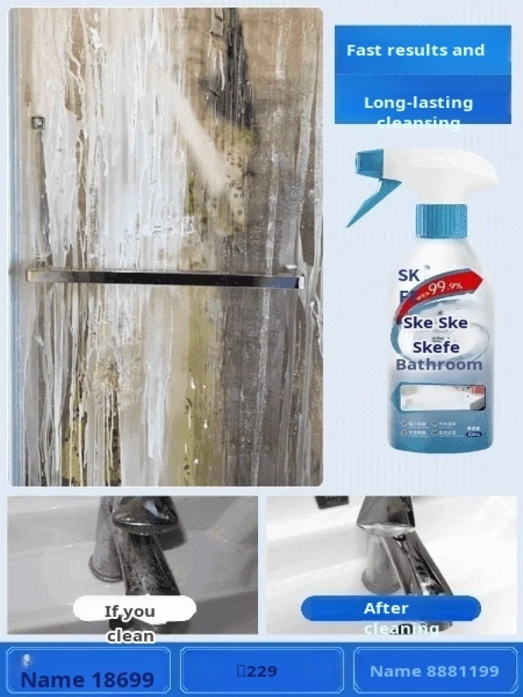 Spray Détartrant En Mousse Pour Salle De Bain, Nettoyant Pour