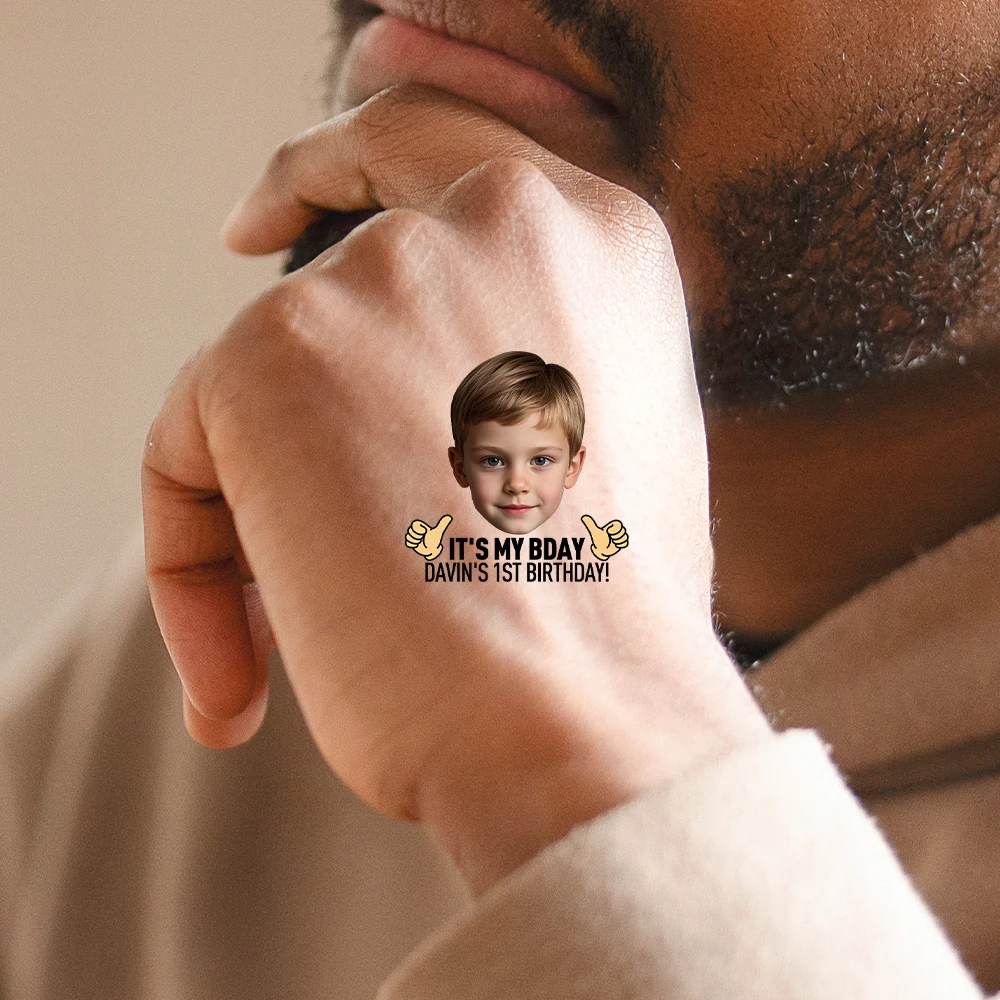 15 Stück individuelle Gesichts-Foto-Tattoos, temporäre Party-Tattoos, personalisiertes Gesichtsaufkleber-Design für alles Gute zum Geburtstag, Partys, Dekoration – Detail 6