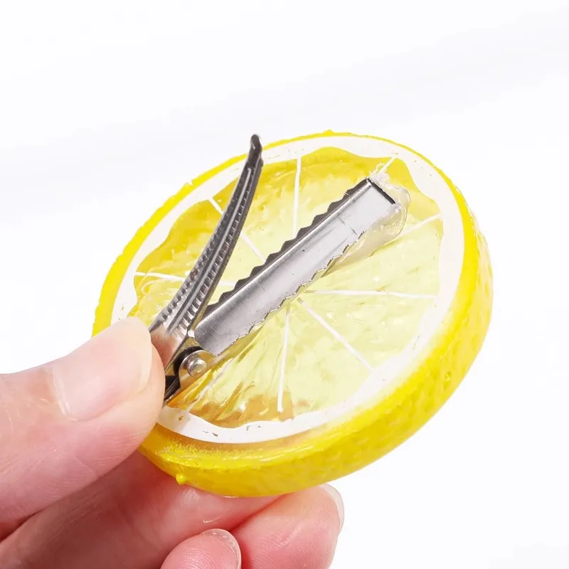 Creative Cute Simulated Lemon Slice Hairpin Fruit Clip Cute Kids Hairpin Food Hair Accessories Funny Headwear Girl