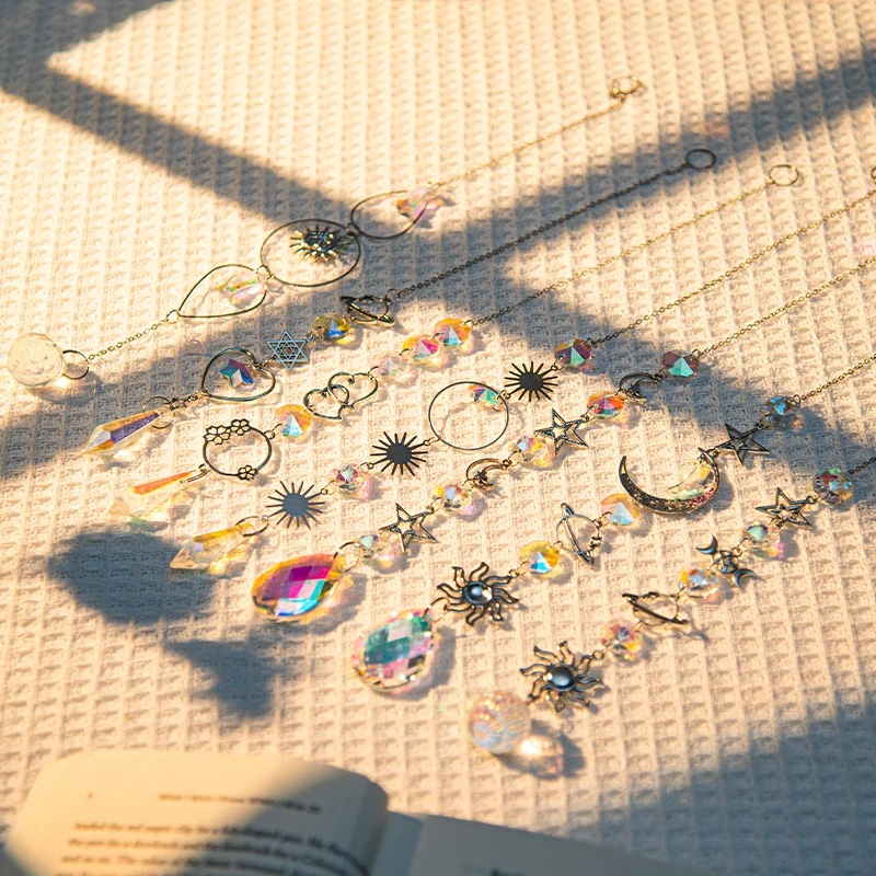 Crystal Suncatcher Wide Chimes Star Colorful Rainbow Prism Hanging Pendants for Home Window Garden Ornament crystal sun catcher crystal hanging decoration crystal ornament crystal wall hanging glass pendant ornament crystal light catcher window hanging suncatcher