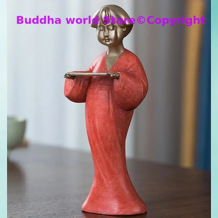 

Asia CHINA Japan High grade decorative ART bronze carving Sculpture Museum Ancient Replica Royal Geisha girl SHI NV Statue