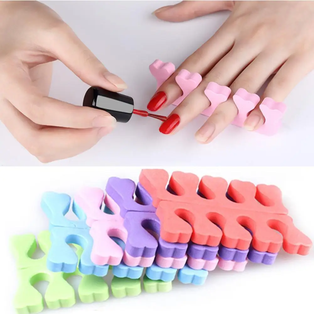Random Color Soft Foam Sponge Toe Separators Finger Dividers Soft Sponge Finger Divider Spacer Nail Art Manicure Pedicure Tools