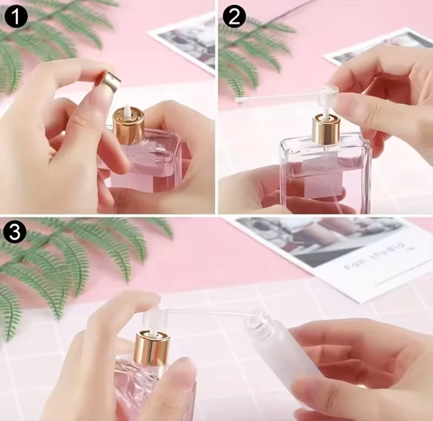 Refillable Clear Glass Perfume Atomizer with Filling Tools for Essential Oils and Cosmetics