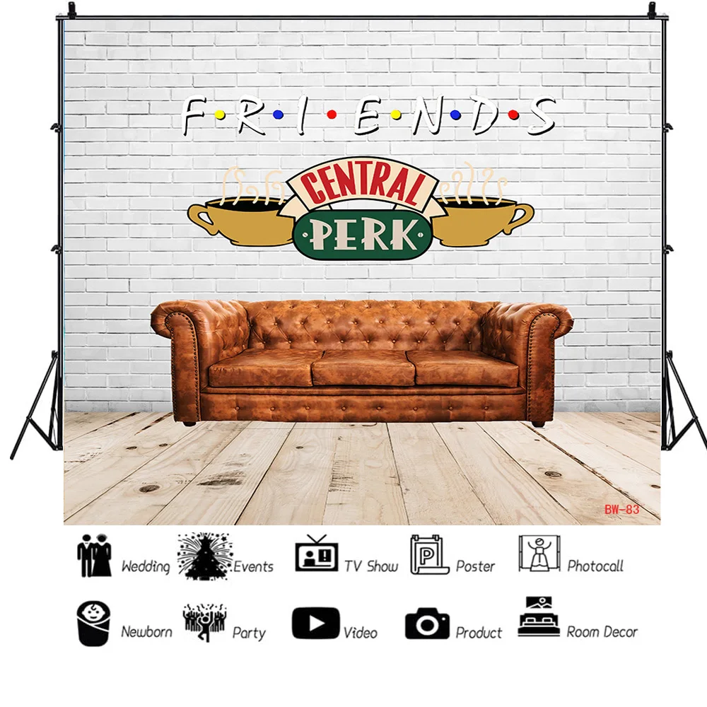 

SHENGYONGBAO Friends Theme Photography Backdrops Pub 80s 90s Birthday Party Photoshoot Brick Wall Studio Background Props BW-31